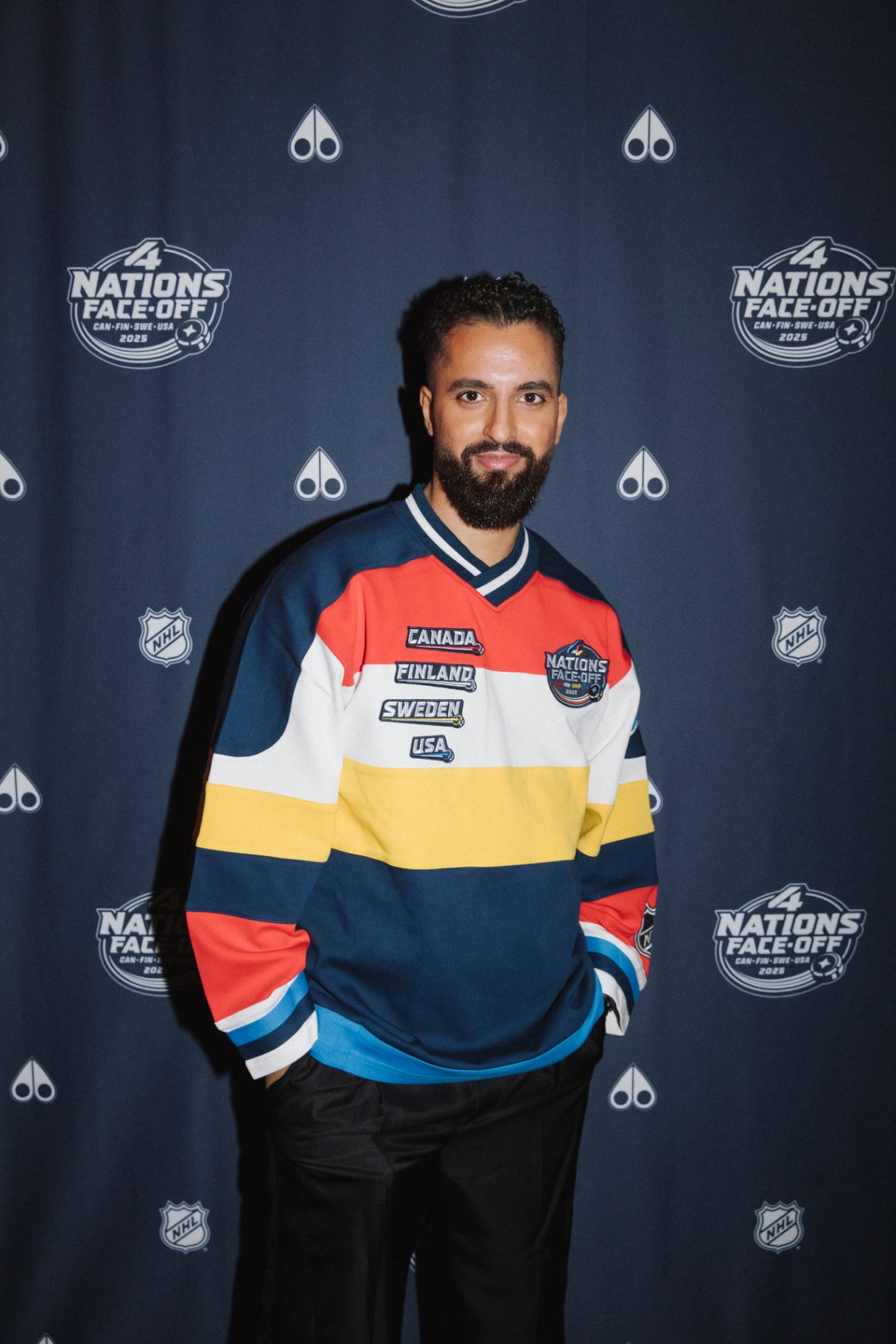 Gäst i Moose Knuckles x NHL-tröja